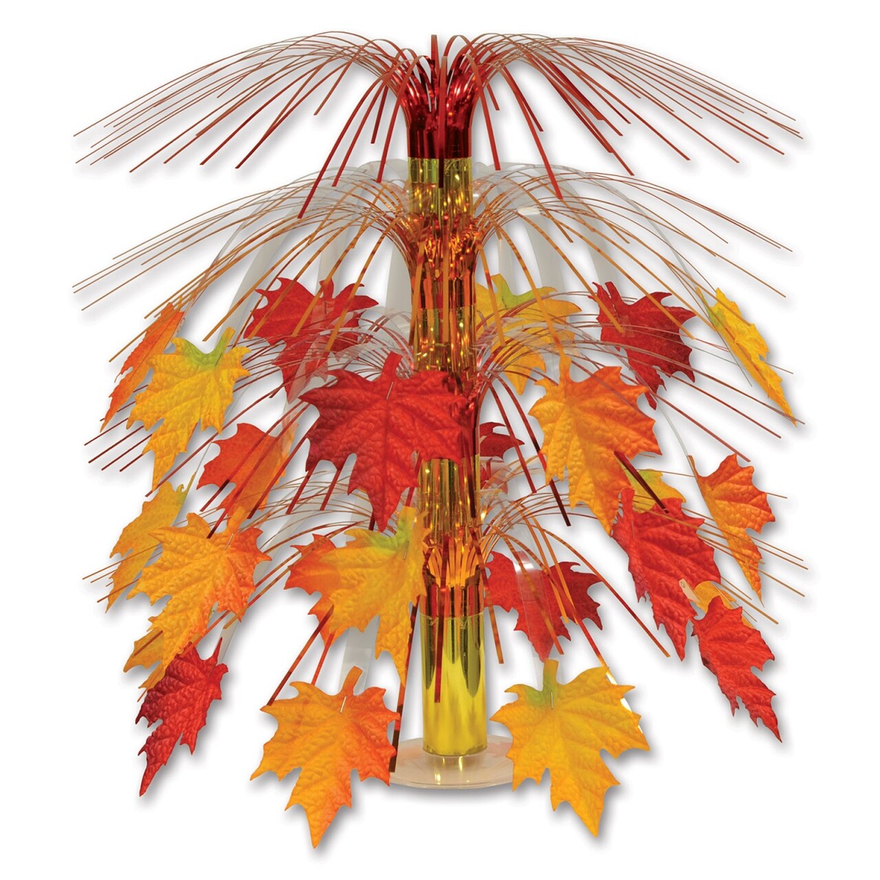 Beistle Pack of 6 Orange and Red Fabric Fall Leaves Cascade Centerpiece Thanksgiving Decorations 18"